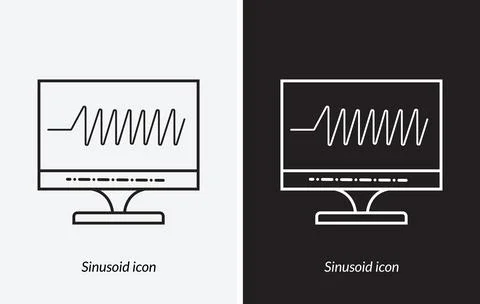 Sinusoid icon. style design isolated on white background Stock Illustration