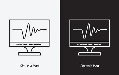 Sinusoid icon. style design isolated on white background Stock Illustration