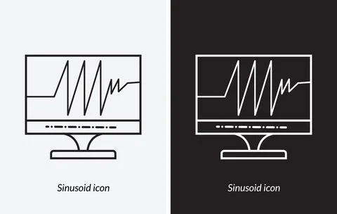 Sinusoid icon. style design isolated on white background Stock Illustration