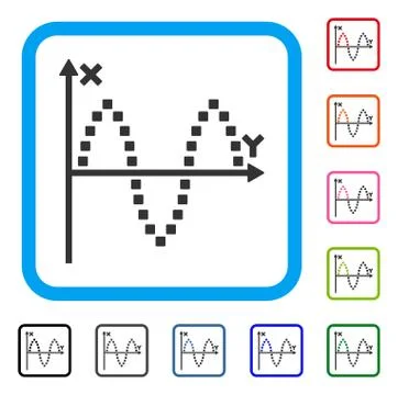 Sinusoid Plot Framed Icon Ilustración de archivo