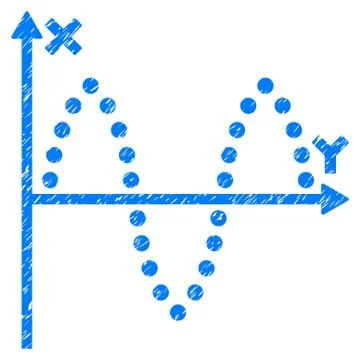 Sinusoid Plot Grainy Texture Icon Stock Illustration