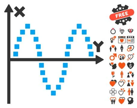 Sinusoid Plot Icon With Bonus Ilustración de archivo