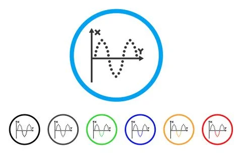 Sinusoid Plot Rounded Icon Stock Illustration
