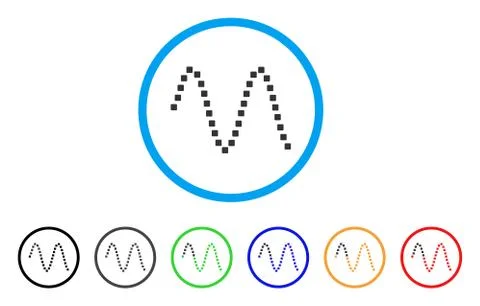 Sinusoid Rounded Icon Stock Illustration