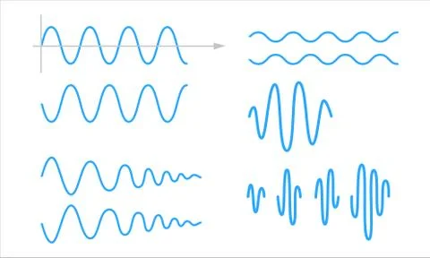 Sinusoid. A set of sinusoidal waves Stock Illustration