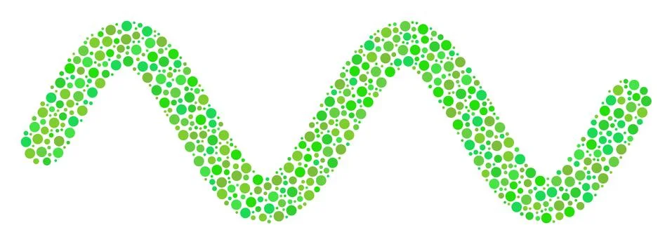 Sinusoid Wave Collage of Dots Stock Illustration