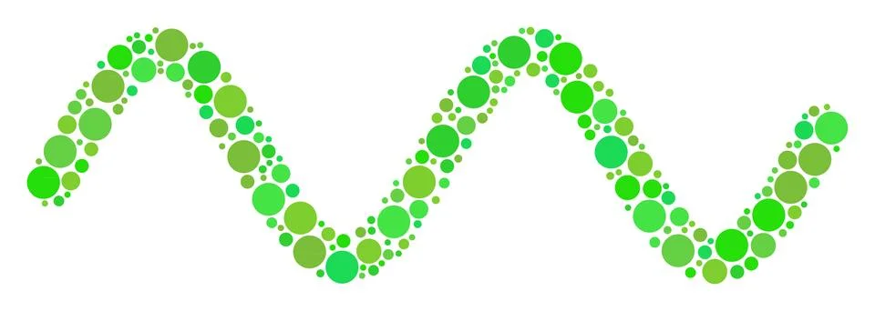 Sinusoid Wave Collage of Dots Stock Illustration