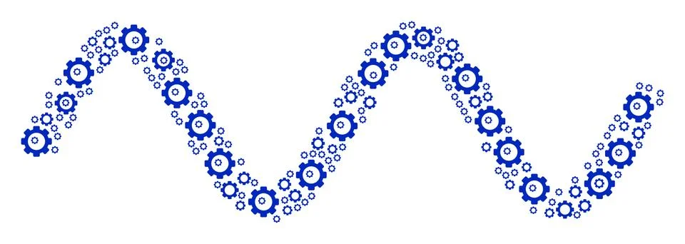 Sinusoid Wave Composition of Gear Stock Illustration