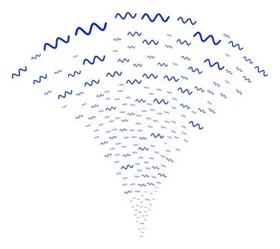 Sinusoid Wave Fountain Stream Stock Illustration