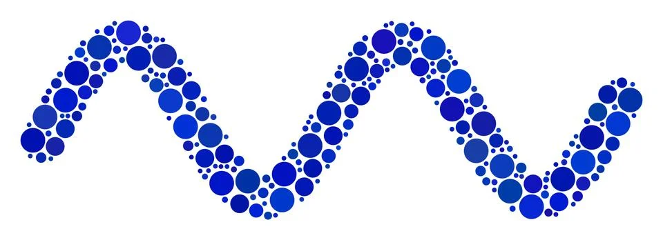 Sinusoid Wave Mosaic of Dots Stock Illustration
