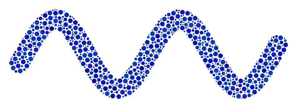 Sinusoid Wave Mosaic of Dots Stock Illustration