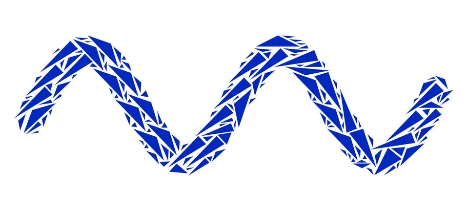 Sinusoid Wave Mosaic of Triangles Illustrazione stock