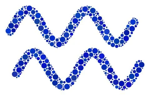 Sinusoid Waves Collage of Dots Stock Illustration