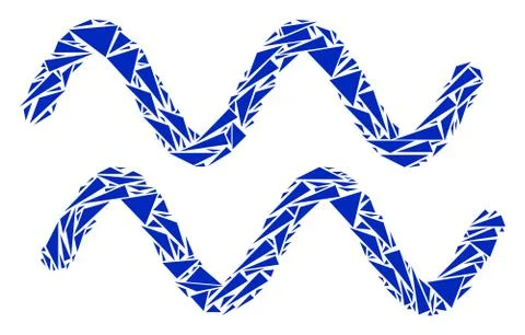 Sinusoid Waves Collage of Triangles Illustrazione stock