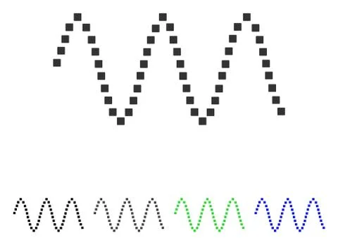 Sinusoid Waves Flat Icon Stock Illustration