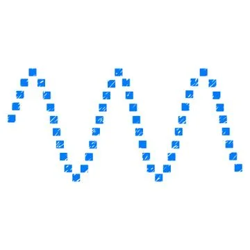 Sinusoid Waves Grainy Texture Icon Stock Illustration