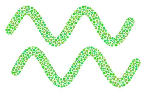 Sinusoid Waves Mosaic of Small Circles Stock Illustration