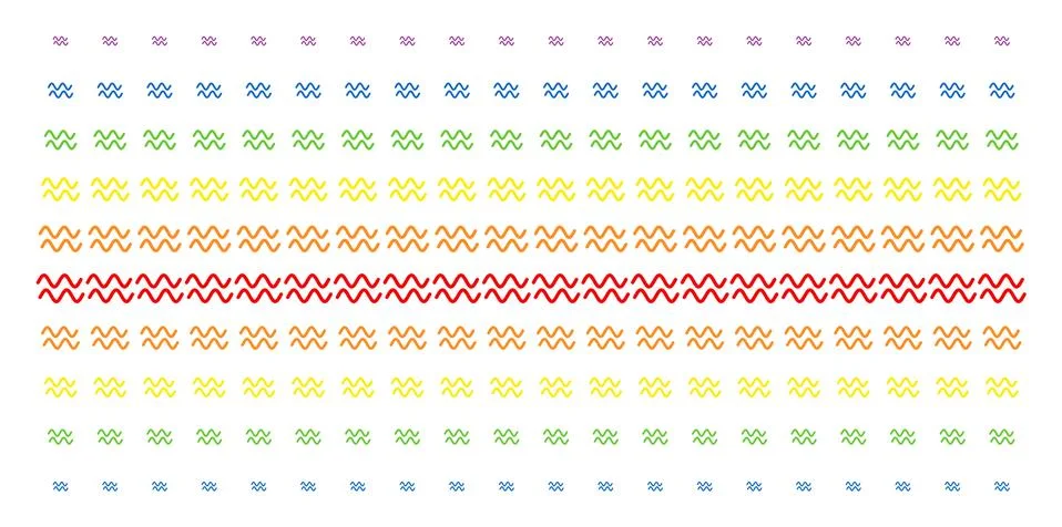 Sinusoid Waves Shape Halftone Spectral Array Stock Illustration