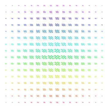 Sinusoid Waves Shape halftone Spectrum effect Stock Illustration