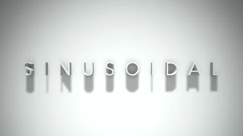 SINUSOIDAL 3D title animation with shadows on a white background Stock Footage 296807587