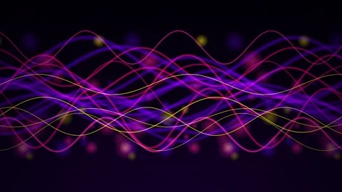 Sinusoidal wave lines flow horizontally in a seamless loop Stock Footage 342862159