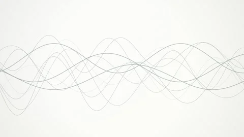 Sinusoidal wave lines oscillate and ripple horizontally Stock Footage 342216610