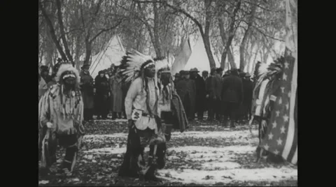 Sioux performing crow dance Stock Footage