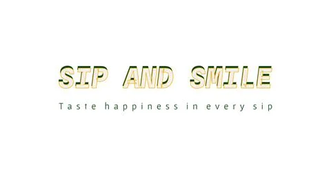 SIP AND SMILE bold typography cutout with palette glow shadow depth Stock Illustration