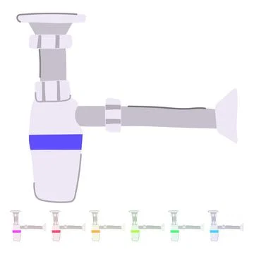 Siphon waste drain trap vector cartoon graphic Stock Illustration