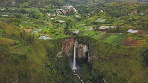 On the Sipisopiso waterfall Stock Footage 83914220
