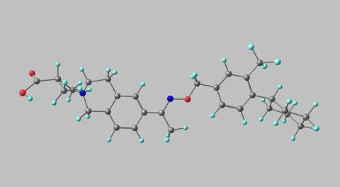 Siponimod molecular structure isolated on grey Stock Illustration