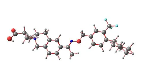 Siponimod molecular structure isolated on white Stock Illustration