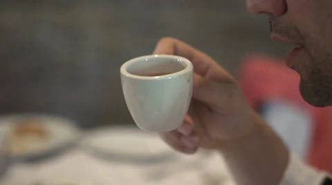 Sipping on tea Stock Footage 35344693