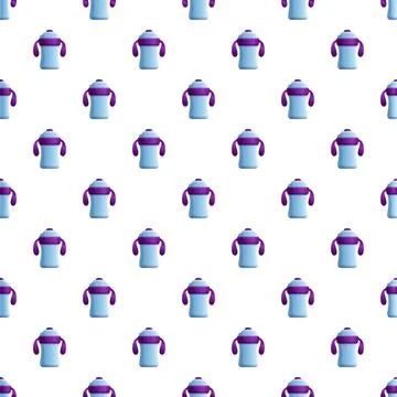Sippy cups seamless pattern for baby feeding Stock Illustration