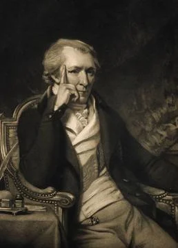 Sir Benjamin Thompson, Count von Rumford. Mezzotint by J. R. Smith, 1801, a.. Stock Illustration