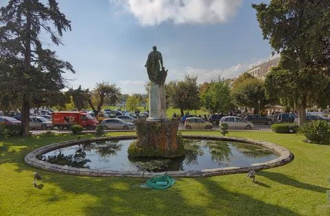 Sir Frederick Adam Statue in Corfu, Greece 写真素材