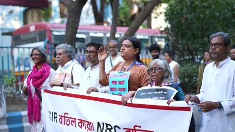 SIR Protest in INDIA Stock Footage 332494647