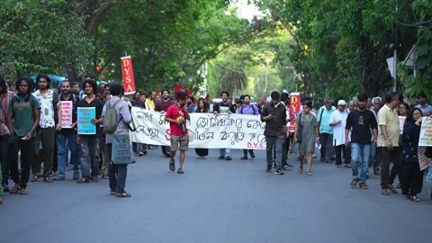 SIR Protest in INDIA Stock Footage 332494823