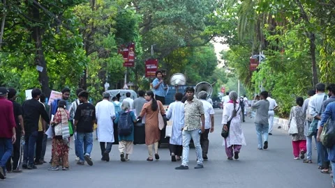 SIR Protest in INDIA Stock Footage 332495053
