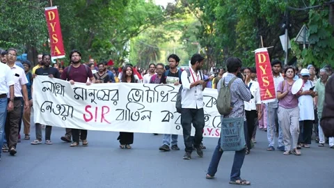 SIR Protest in INDIA Stock Footage 332495056