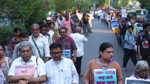 SIR Protest in INDIA Stock Footage 332495067