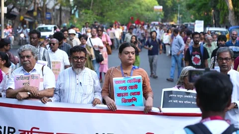 SIR Protest in INDIA Stock Footage 332495217