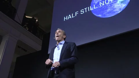 Sir Tim Berners-Lee discusses internet issues on webs 30th birthday Stock Footage 148646004