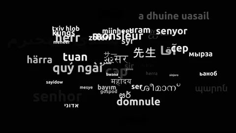 Sir Translated in 58 Worldwide Languages Endless Looping 3d Zooming Wordcloud 스톡 동영상 145215888