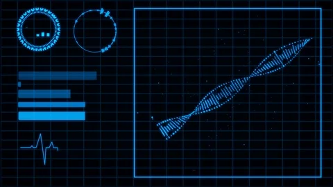 Сircular movements of a computer hologram dna after loading bar. Stock Footage 97202667