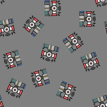 Siren blaring an urban setting vector seamless pattern Stock Illustration