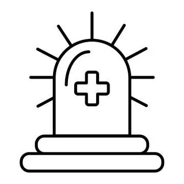 Siren with cross thin line icon. Emergency siren vector illustration isolated on Stock Illustration
