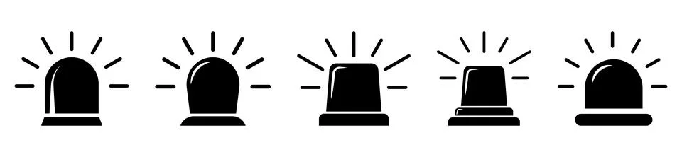 Siren icon set Stock Illustration