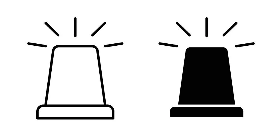 Siren icon vector concepts, line and silhouette style イラスト素材