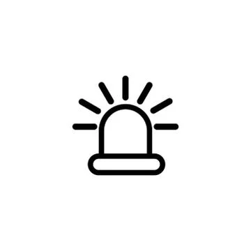 Siren Light Line Icon In Flat Style Vector For Apps, UI, Websites. Black Icon Illustrazione stock